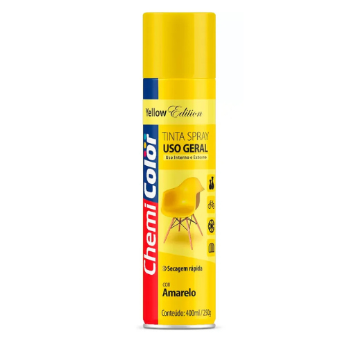 TINTA SPRAY AMARELO BRILHANTE 400ML - CHEMICOLOR