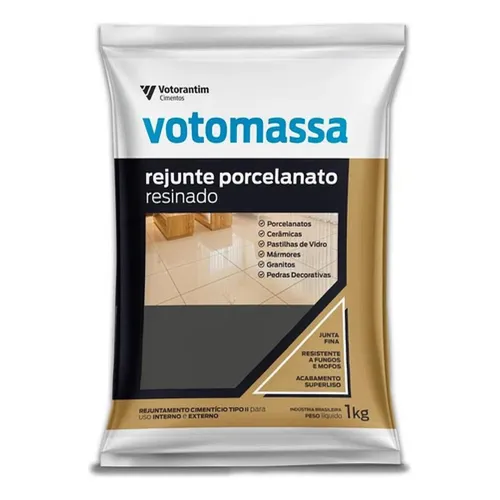 REJUNTE PORCELANATO CINZA ESCURO 1KG - VOTORANTIM