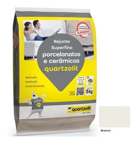 REJUNTE PORCELANATOS BRANCO 5KG FD 30KG - QUARTZOLIT