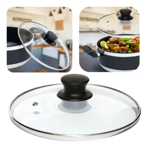 TAMPA VIDRO TEMPERADO 30CM COM ARO DE INOX - MTA