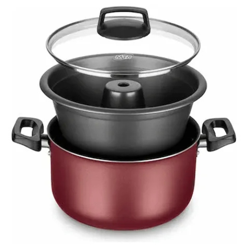 foto_23703_12687.jpg CONJUNTO PUDIM BANHO MARIA COM TAMPA DE VIDRO N20 3,2L - MTA