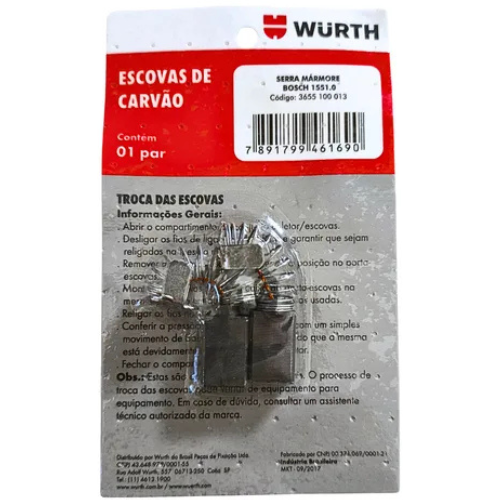 foto_23996_12430.jpg ESCOVA CARVAO PARA SERRA MARMORE BOSCH 1551.0 PAR - WURTH