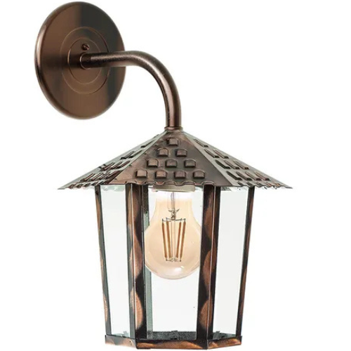 foto_24859_13046.jpg ARANDELA COLONIAL NINA QUADRADA VIDRO LISO 1XE27 COBRE LISO - BLUMENAU