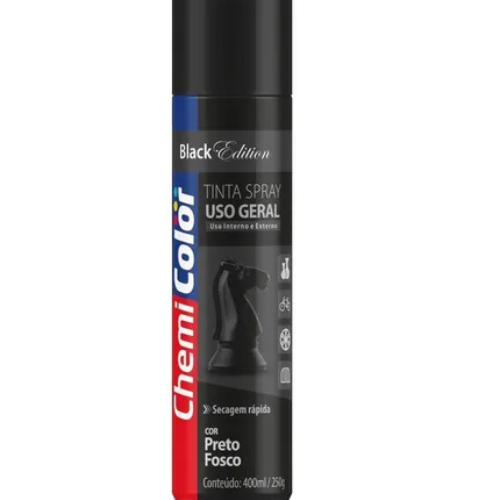 TINTA SPRAY USO GER 250ML/120G PR FOSCO - CHEMICOLOR