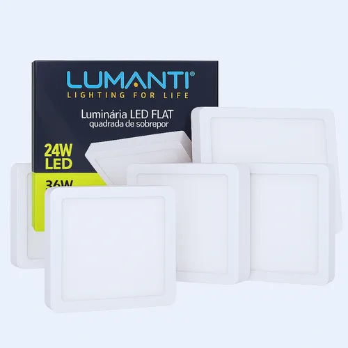 foto_26126_12561.jpg LUMINARIA SOBREPOR  QUADRADA 24W 6500K LUMANTI
