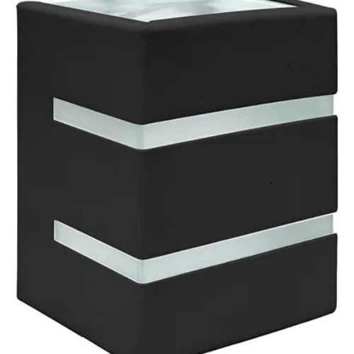 foto_27537_13052.jpg ARANDELA QUADRO DUPLA ALUM 82X160MM LENTE PRETO - BLUMENAU