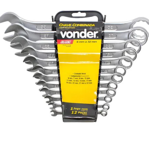 foto_27705_13081.jpg JOGO DE CHAVE COMBINADA 6A32MM CRV CROMADA - VONDER