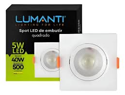 foto_28629_12235.jpg SPOT DE EMBUTIR QUADRADO BRANCO LED 5W 3000K - LUMANTI