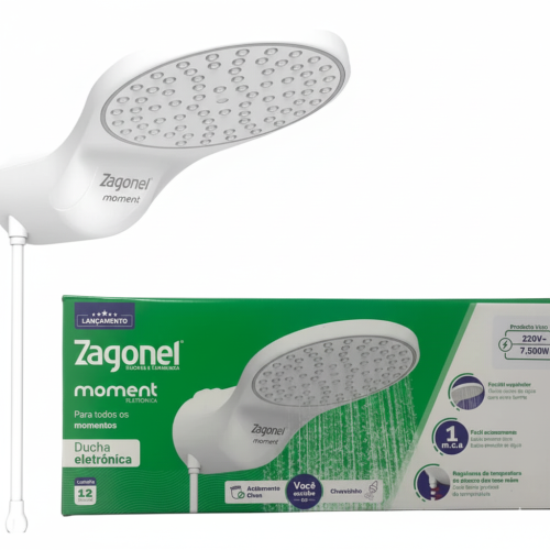 DUCHA MOMENT ELETRONICA 7500W 220V BRANCO - ZAGONEL