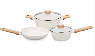 foto_24088_11545.jpg CONJUNTO DE PANELAS CARMELA VANILA 2 PECAS DE ALUMINIO FORJADO REVESTIMENTO CREME - MTA