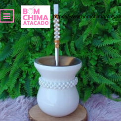 foto_24599_11289.jpg KIT CHIMARRÃO 3 PEÇAS CUIA, BOMBA E PULSEIRA PÉROLA - BOM CHIMA