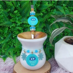 foto_24602_11292.jpg KIT CHIMARRÃO 3 PEÇAS CUIA, BOMBA E PULSEIRA OLHO GREGO PROTEJA MINHA PAZ - BOM CHIMA