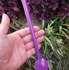 foto_24617_11307.jpg BOMBA DE CHIMARRÃO INOX COM PINTURA ESPECIAL 23CM BOJO FIXO ROXO - BOM CHIMA