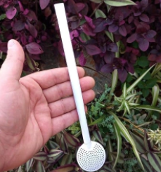 foto_24622_11312.jpg BOMBA DE CHIMARRÃO INOX COM PINTURA ESPECIAL 23CM BOJO FIXO BRANCO - BOM CHIMA