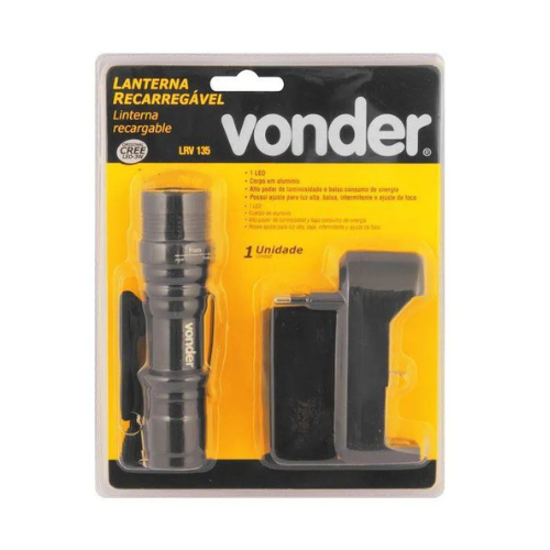 LANTERNA RECAR LED CREE BIVOLT - VONDER