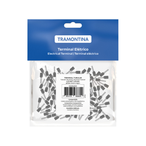 foto_28951_13592.jpg TERMINAL TUBULAR 1,5MM2 PT - C/100PCS - TRAMONTINA