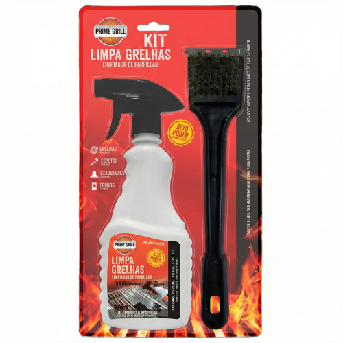 KIT LIMPA GRELHAS PRIME GRILL 500ML - GRILAZER