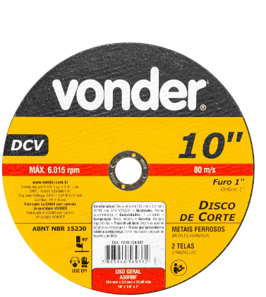 DISCO CORTE 254,0X3,2X25,40 - VONDER