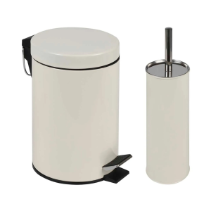 Lixeira Agata com Escova 3L Bege - MOR