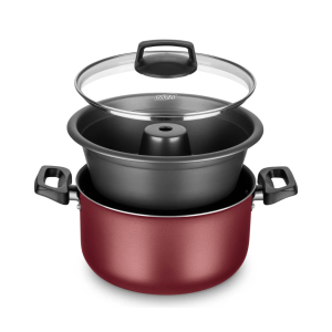 Conjunto Pudim Banho Maria com Tampa de Vidro - MTA