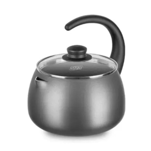 Chaleira Flora com Tampa de Vidro 2 Litros Alumínio Grafite - MTA