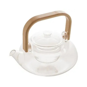 Chaleira de Vidro Borossilicato com Alça Bambu - MIMO