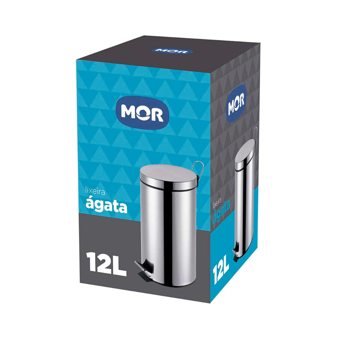 Lixeira de Aço Inox 12L Agata - MOR - Imagem 4