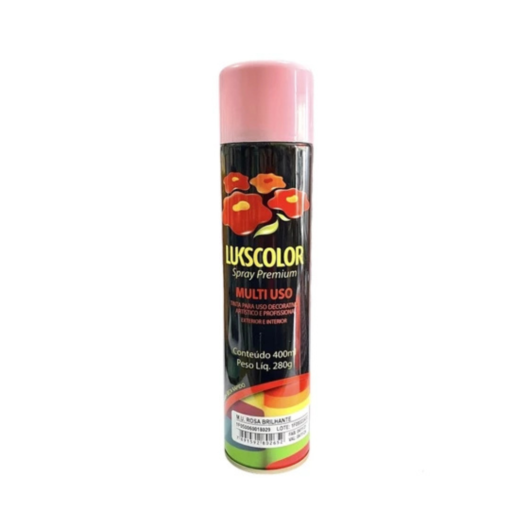 Tinta Spray Premium Uso Geral Rosa Brilhante - LUKSCOLOR