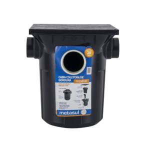 Caixa de Gordura Grande Preta 20L - METASUL