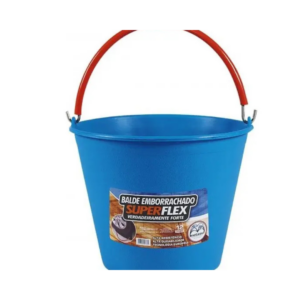 Balde Emborrachado Superflex Azul 12 Litros - METASUL
