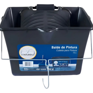 BALDE DE PINTURA PVC PRETO 15L - METASUL