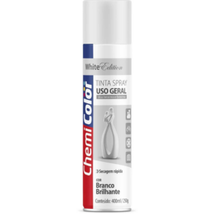 Tinta Spray Branco Brilhante 400ML - CHEMICOLOR
