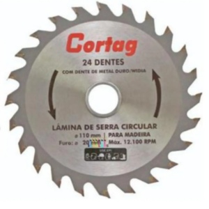 Disco Widia Para Madeira 110MM X20MM 24 Dentes - CORTAG