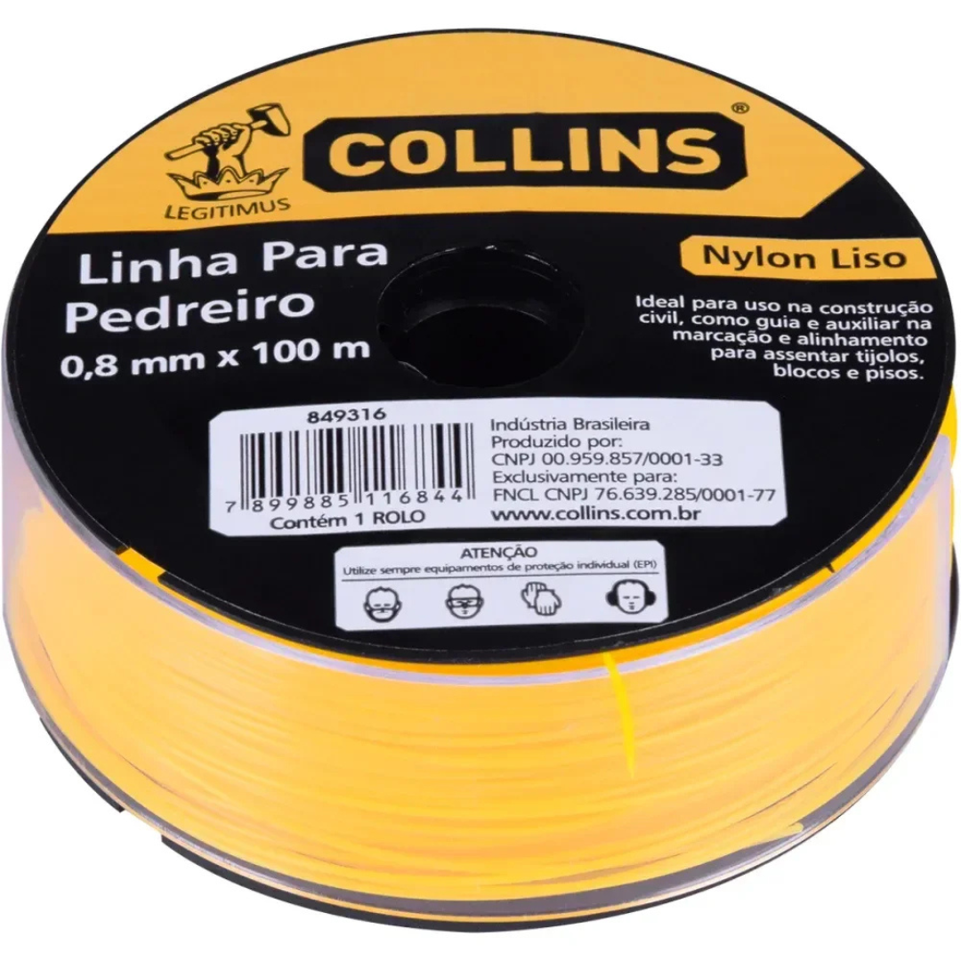 LINHA PEDREIRO AMARELA 0,80MM - COLLINS