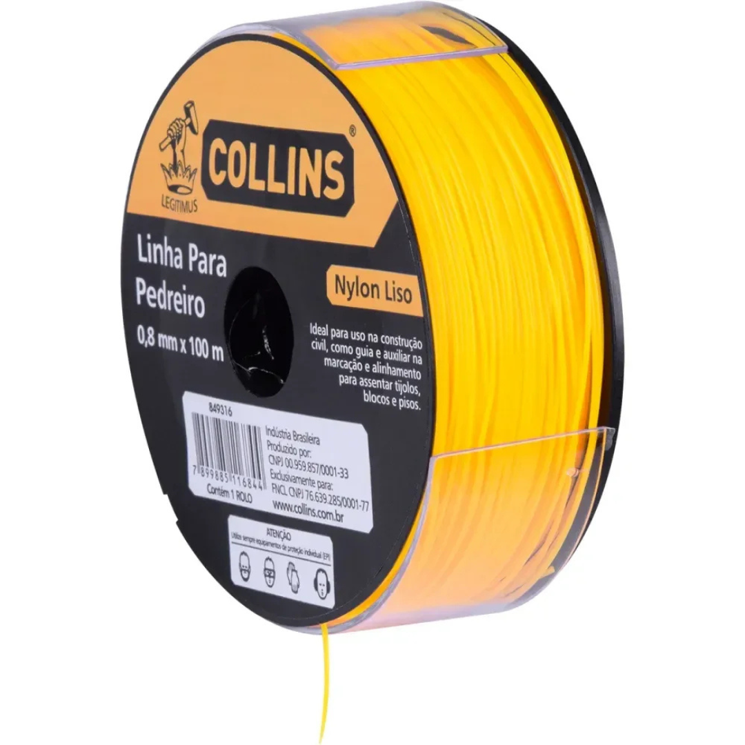 LINHA PEDREIRO AMARELA 0,80MM - COLLINS - Imagem 3