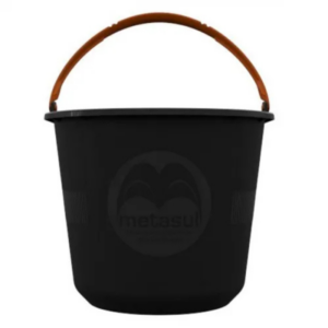 Balde Plastico 12L Preto - METASUL