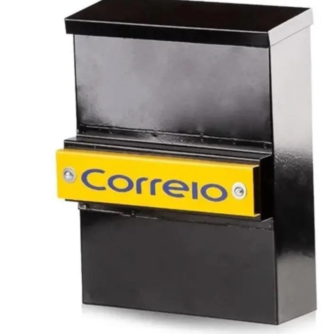 Caixa de Correio Preta Grande Para Grade - EZOE