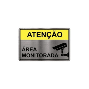 Placa de Area Monitorada 200X135 - METALMIDIA