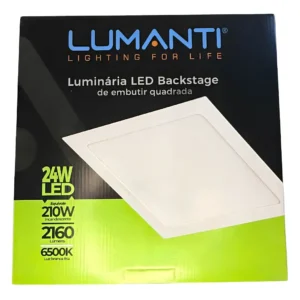 Luminária Embutir Quadrada Branca Flat Led 24W 6500K - LUMANTI