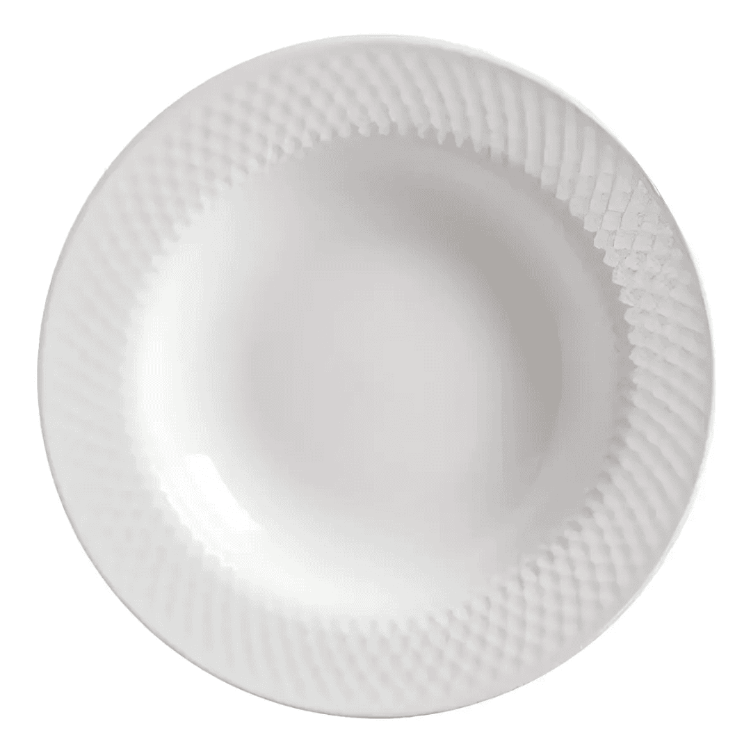 Prato Fundo Branco Relevo 25CM - ALLEANZA