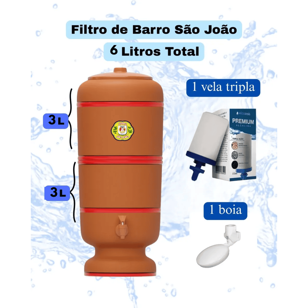 Filtro de Barro 6 Litros - SÃO JOÃO - Imagem 3