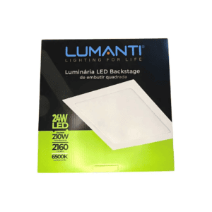 Luminária LED Sobrepor Quadrada Branca Backstage 24W 6500K - LUMANTI